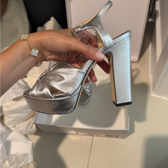 Jimmy Choo HELOISE Silver Heels - Picture 2 of 10